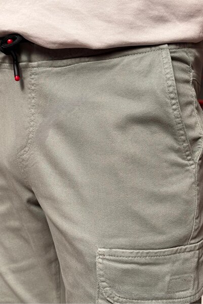 inpool Men's Belted, Elasticated Waist, Cargo Pocket, Cotton Woven Fabric Shorts 177