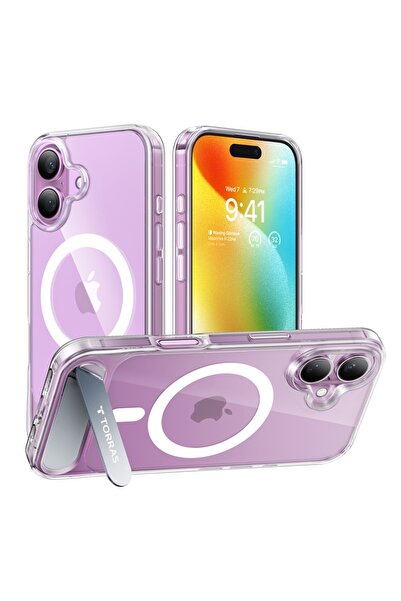 TORRAS Case for IPhone 16, Pstand MagSafe, Transparent
