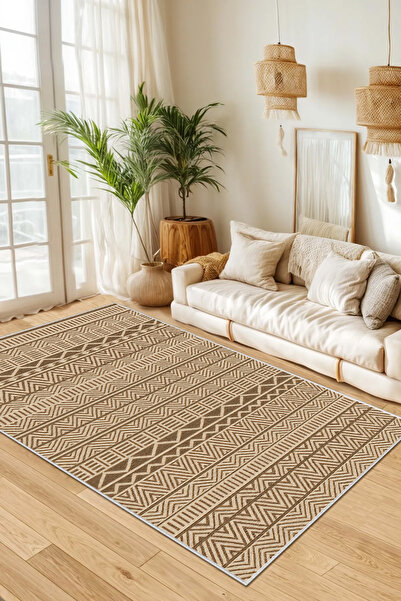 MNC HOME Salon Halısı Mutfak halısı Yolluk Geometrik İskandinav Eskitmeli Dij...