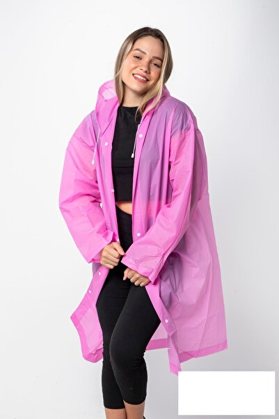 newdaki Unisex 100% Eva Snap Fastener Hooded Raincoat for Women and Men