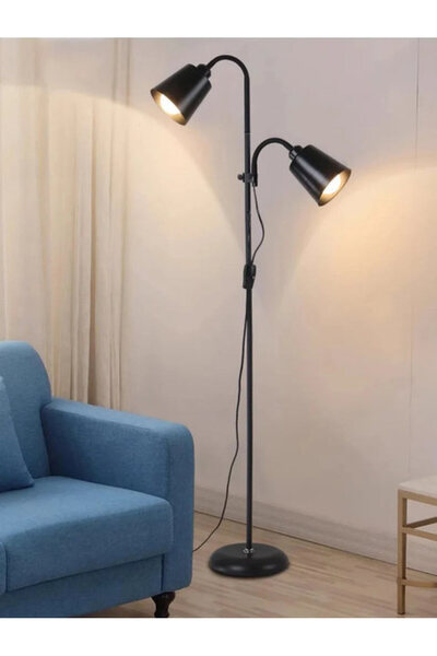 COOYA 2 in 1 Metal Floor Reading Lamp, with Adjustable Gooseneck for Living Room Bedroom Office
