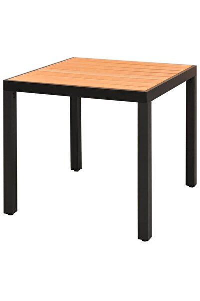 vidaxl Garden Table Brown 80x80x74 cm Aluminium and WPC