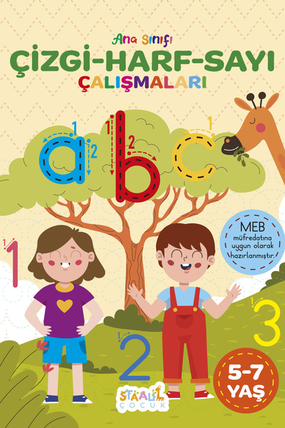 STAAU Çocuk Anasınıfı Çizgi - Harf - Sayı Çalışmaları Kitabı - 1. Sınıfa Hazırlık Serisi - Yeni Müfredat