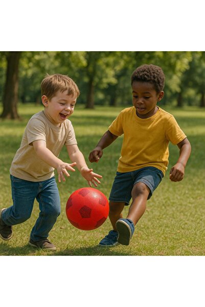 hak-iş oyuncak Dayanıklı Renkli Çocuk Futbol Topu – No:5- Kırmızı