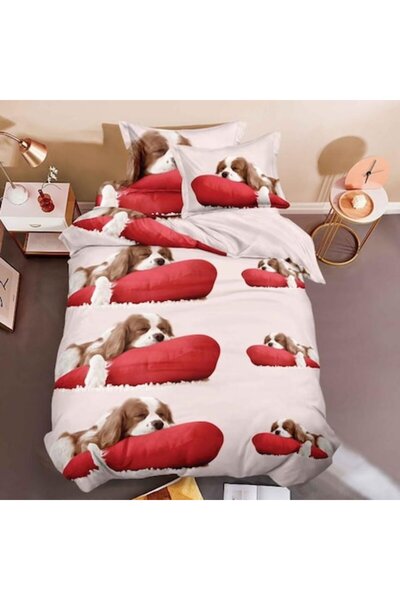 Casa de Vis Set lenjerie de pat, 1 persoana, 150 x 220 cm, bumbac satinat, 4 piese, Casa de Vis, BG-07