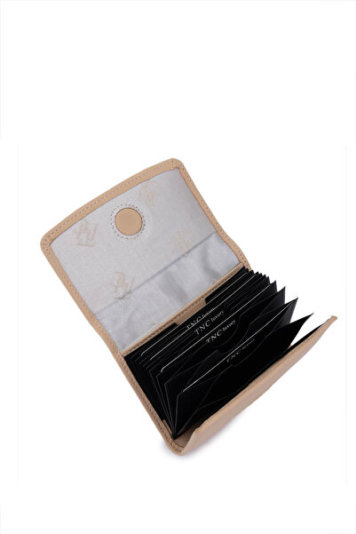 Tamer Tanca Unisex Genuine Leather Beige Card Holder