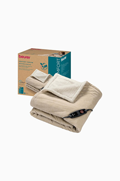 Beurer HD 80 Cord Bej Elektrikli Battaniye 180x130 cm, 6 Isı Kademeli, Geri D...
