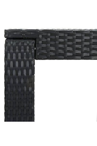 vidaxl Garden Bar Table Black 60.5x60.5x110.5 cm Poly Rattan
