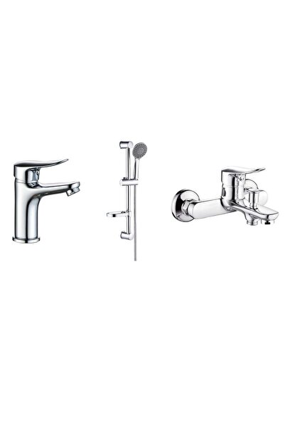 Danube Home Milano Fredo 3-in-1 Bath Mixer Set | Basin & Shower Mixer | Styli...