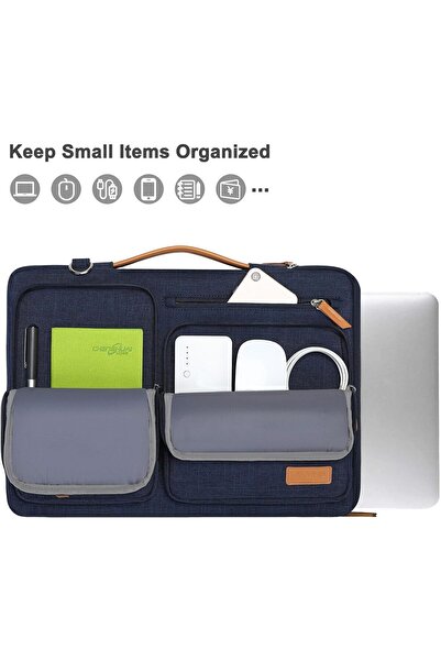 Mosiso 360 Protective Laptop Shoulder Bag, Side Open Messenger Bag with 4 Zipper Pockets & Handle