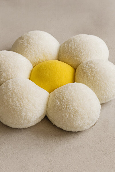 Plush Soft Pernă decorativă din pluș cu margarete, țesătură importată