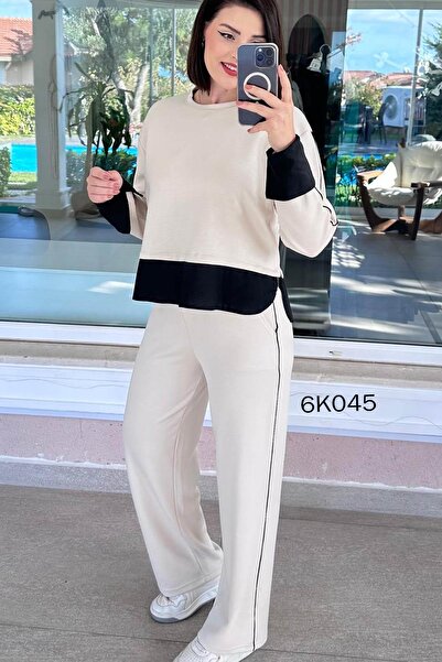 İnce Topuk Poplin Garnili Modal Suit 6K045