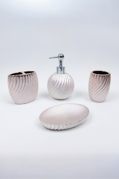 renkliürün Rose Porselen Sabunluk Banyo Seti