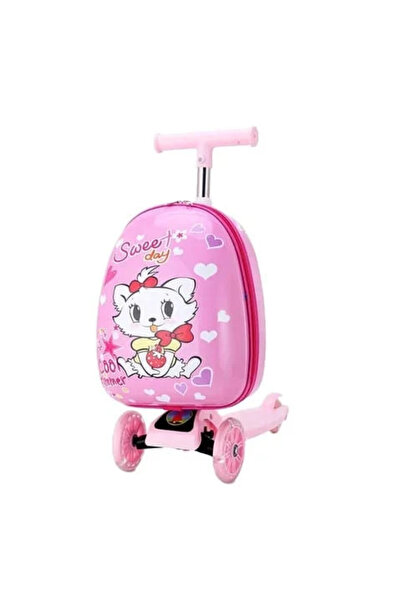 Toy Trotineta pliabila pentru copii, cu troller, roz