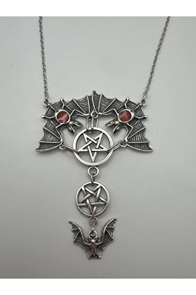 Yuchicly Şeytan Yarasa Ters Pentagram kadın erkek Gerdanlık Kolye – Gotik ve ...