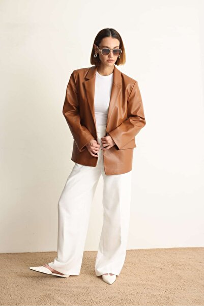 Swass Carrie Deri Blazer Ceket Kahverengi