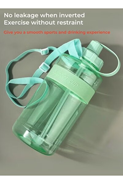 Sport Large Capacity Sports Water Kettle Outdoor with Strap, Straw, High Temperature Resistance,2000ML