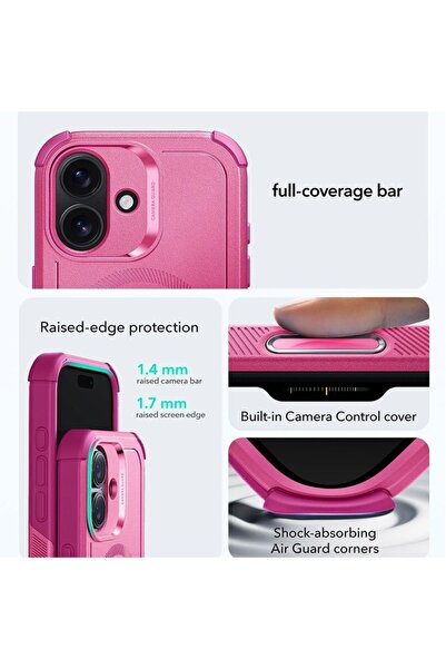 Optim Solution Προστατευτική θήκη ανθεκτική στους κραδασμούς για iPhone 17, Optim Solution, πολυανθρακικό, ροζ