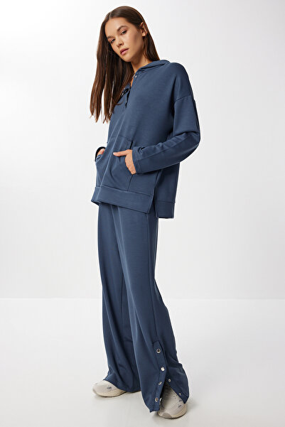 Lovelyİstanbul Snap Detailed Modal Top and Bottom Set Lby0010 Smoked