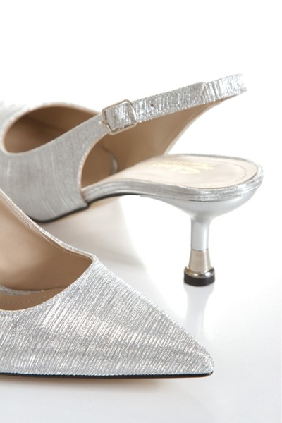 Blacktavern Evening Dress Laser Sparkle Pointed Toe Open Back Shoes Bag Combination