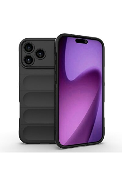 Optim Solution Carcasă din silicon cu microfibră pentru Apple iPhone 17 Pro, ...