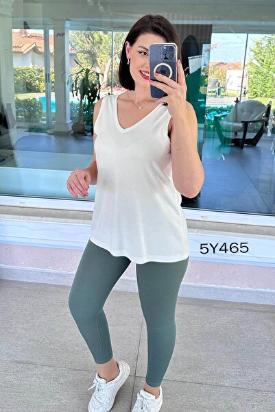 İnce Topuk Front Back V-Neck Undershirt 5Y465