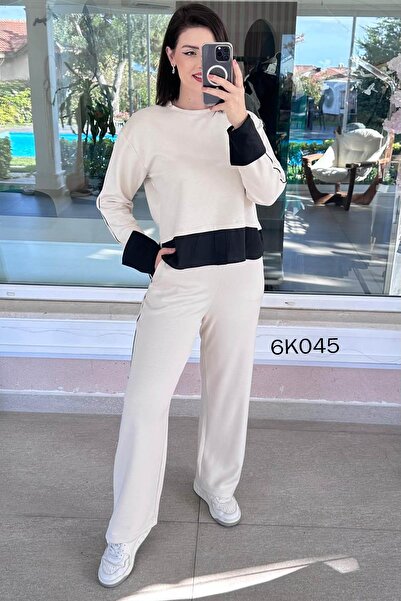 İnce Topuk Poplin Garnili Modal Suit 6K045