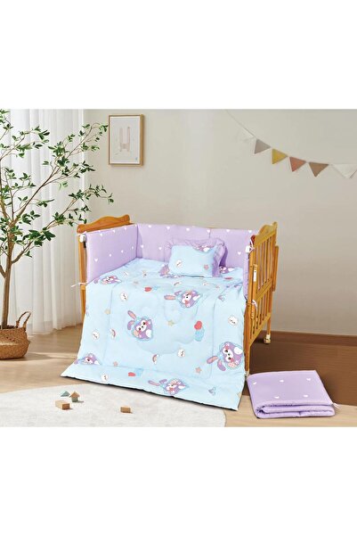 Roshen طقم لحاف سرير اطفال حواجز مصنوع 100% من القطن الأكثر أمانًا ونعومة لطف...