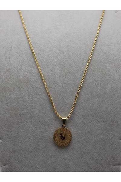 TLSMACCESORIES ÇELİK ÇEYREKLİ KOLYE GOLD