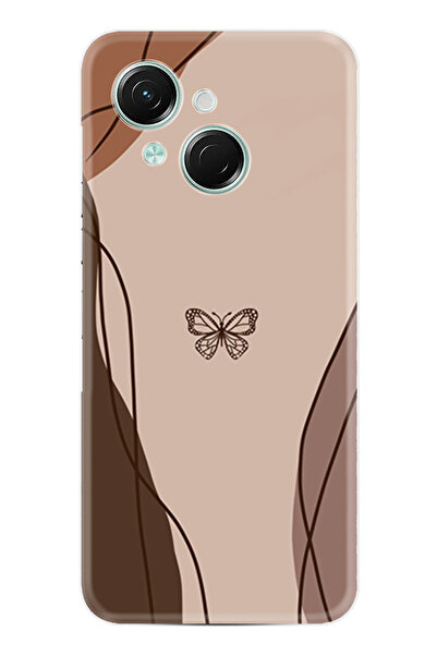 TECNO Spark Go 1 2025 Kılıf Boutique Baskılı Resimli Kahve Kelebek Pcode -038