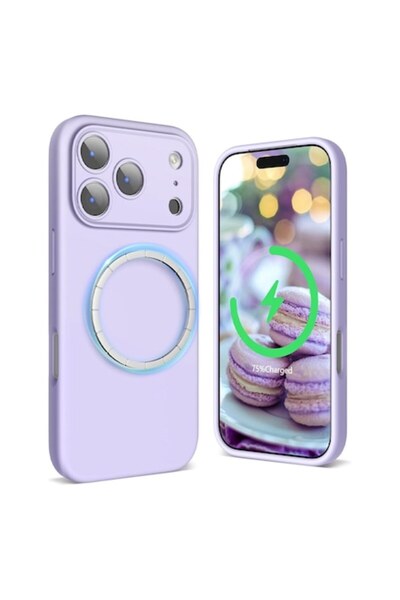 Optim Solution Husă MagSafe din silicon cu microfibră pentru Apple iPhone 17 ...