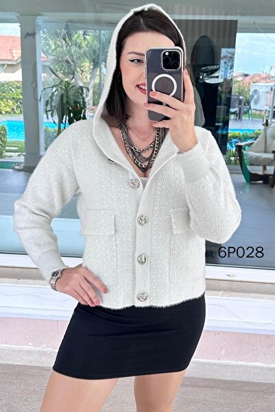 İnce Topuk Prive Sakallı Kapşonlu Hırka 6p028