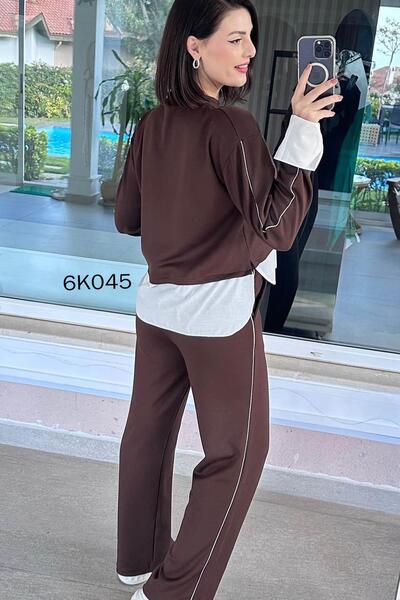 İnce Topuk Poplin Garnili Modal Suit 6K045