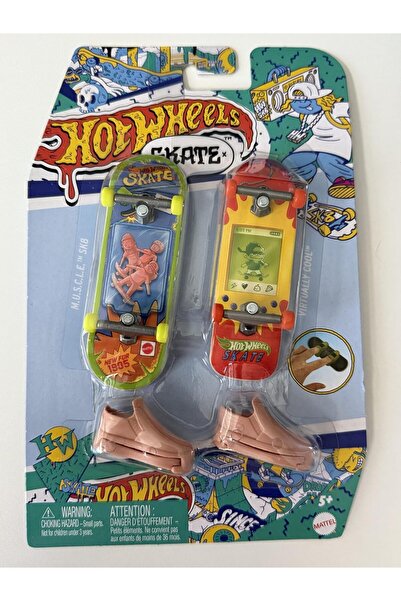 HOT WHEELS Skate Retro Temalı İkili Parmak Kaykay ve Ayakkabı - Model 3