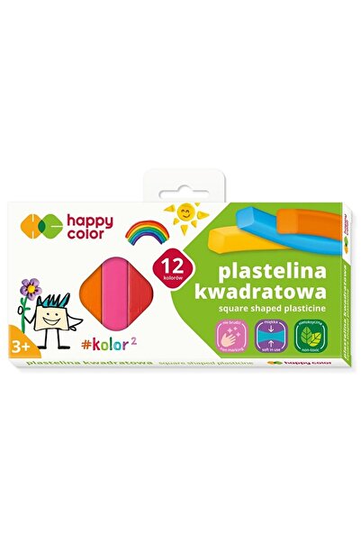 HAPPY COLOR Plastilina scolara, 12 culori,