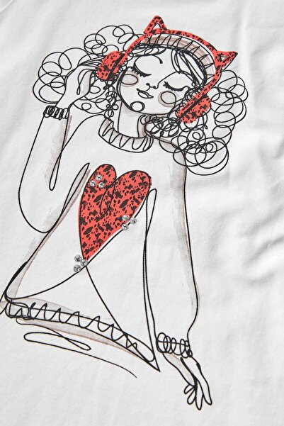 Boboli Girl's Drawing Printed Blouse