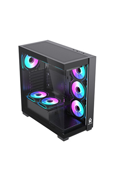 GM Game Master QLite 7x Argb Fanlı Gaming Siyah ATX Akvaryum Kasa