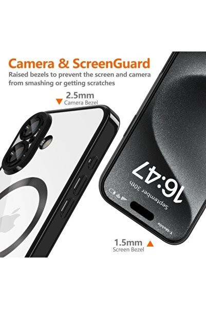 Optim Solution Προστατευτική θήκη MagSafe για iPhone 17, Optim Solution, μαύρη/διαφανής, αντικραδασμική, μεταλλική σχεδίαση