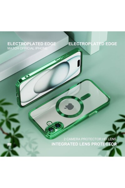 Optim Solution Προστατευτική θήκη MagSafe για iPhone 17, Optim Solution, Πράσινη/Διαφανής, AntiShock, Ακριβείς διαστάσεις