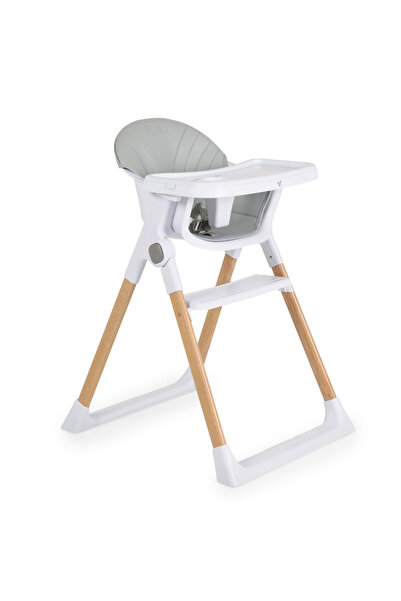 Cangaroo Scaun de masa pentru copii Almond Grey,husa din piele ecologica usor...