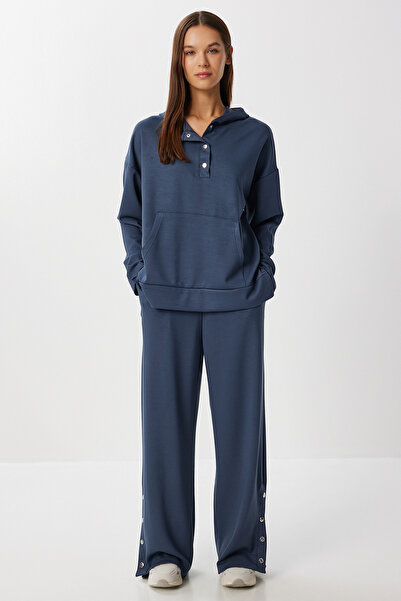 Lovelyİstanbul Snap Detailed Modal Top and Bottom Set Lby0010 Smoked