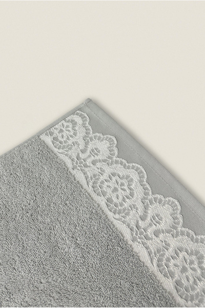 Ellaline MILANO Банний рушник 100% бавовна Сертифікований з вишитим візерунком 90x140см - Сірий (1 штука)