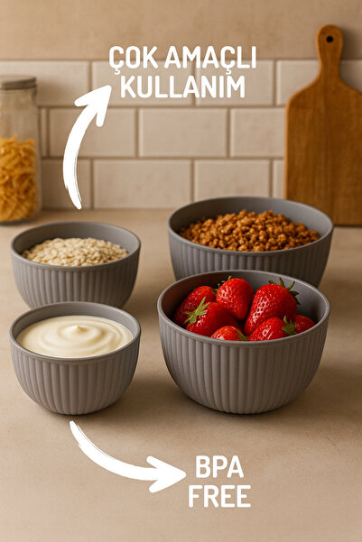 Nandy Home Luno Model 4-Piece Bowl Set with Lids – 500/1300/2600/4200ml - Storage Container Set