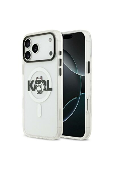 Karl Lagerfeld Carcasă iPhone 17 IML Choupette Sketch Logo MagSafe, transparentă