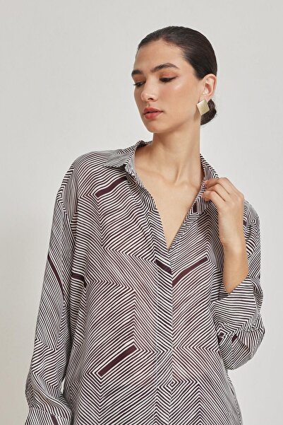 Setre Vişne Desenli Uzun Kollu Gömlek