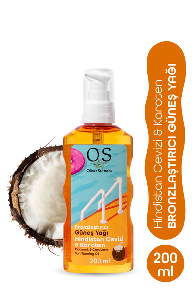 Olive Senses Bronzlaştırıcı Güneş Yağı (Hindistan Cevizi+Karoten)