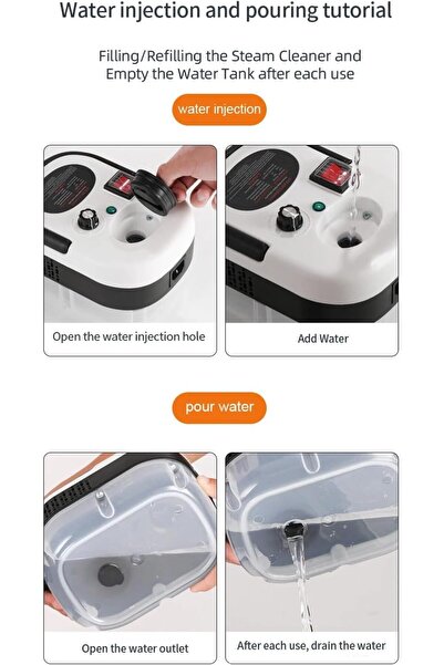 genernic منظف بخاري محمول عالي الضغط بقوة 2500 واط - جهاز بخار محمول للمنزل و...