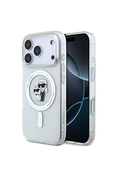 Karl Lagerfeld Husa iPhone 17 Pro IML Karl Choupette Glitter MagSafe, transpa...