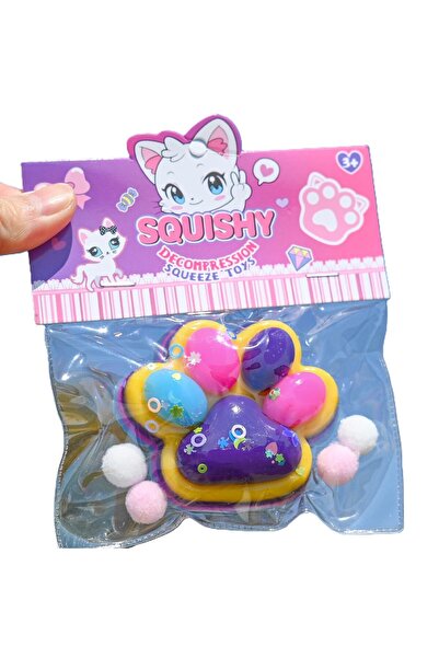 Teo Jucarie Antistres Squishy, , Labuta de Pisica Squeeze Toys, cu Revenire Lenta, 7.5 cm, Model 270514