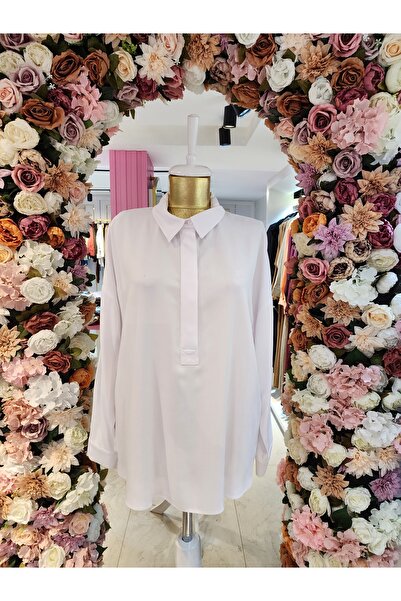 Kayra optik beyaz gömlek kadın